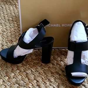Michel kors black Becker t strap shoes. 8.5, never worn.